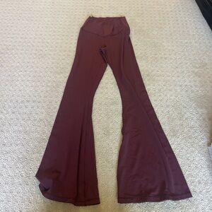 Aerie Maroon High-Rise Flare Pants